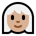 👩🏼‍🦳 woman: medium-light skin tone, white hair display on Windows